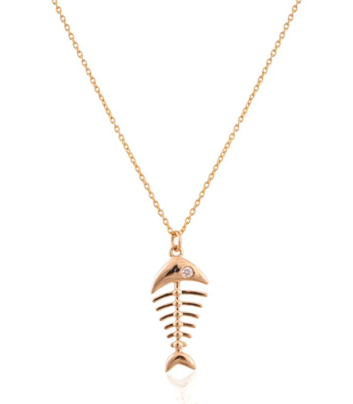 Fish Skull Diamond Pendent
